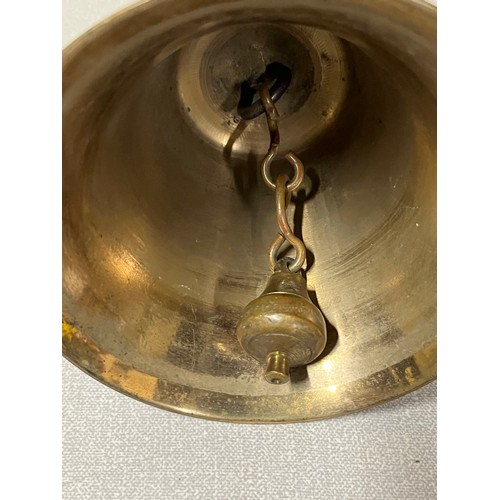 105 - Vintage brass hand school bell.