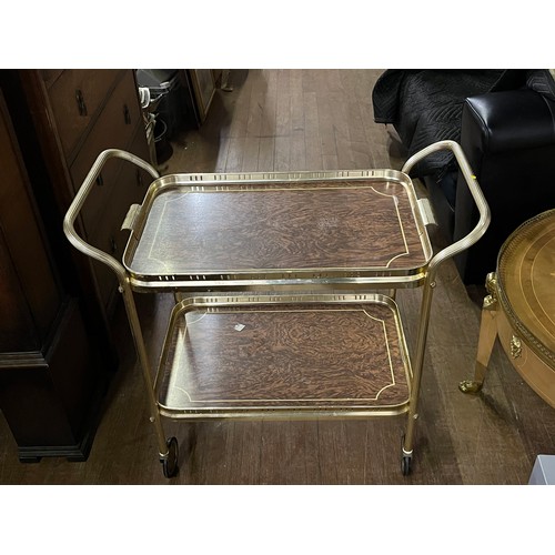 97 - Vintage two tier hostess trolley with removable tray.