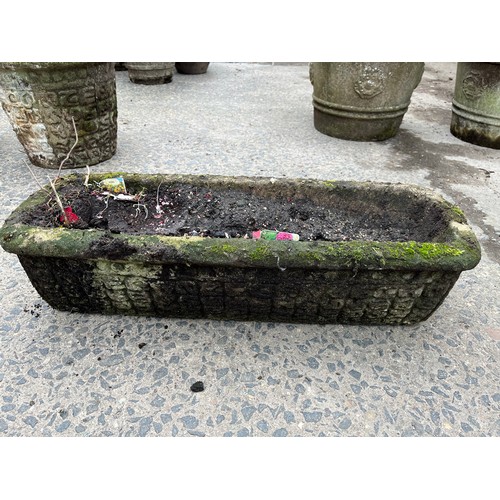 360 - Vintage stone garden trough planter.
86cm l