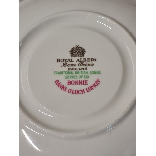 21 - 18 piece - Royal Albert Traditional British Songs Series Of Six - Bonnie Banks O'Loch Lomon, Men Of ... 