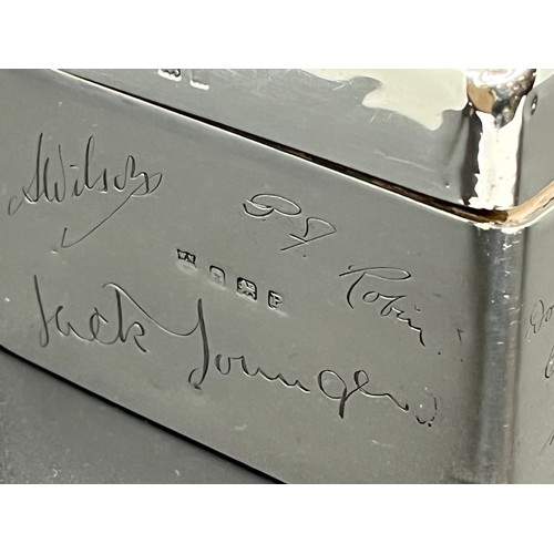 26 - WW2 Hallmarked silver cigar box presented to Lieut. R.C. MacGregor, XIth Bn. The Highland Light Infa... 