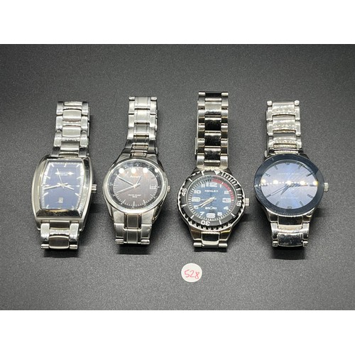 29 - 4 x stainless steel wrist watches to include Accurist and Henley.