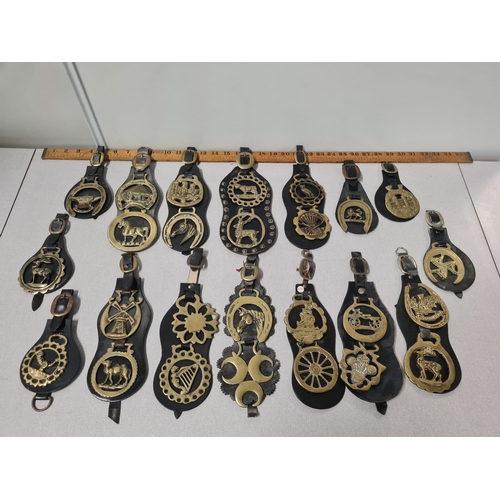 367 - Collection of vintage horse brasses.