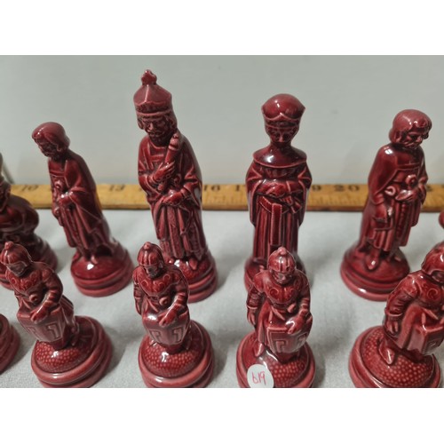 35 - 32 piece ceramic chess set.