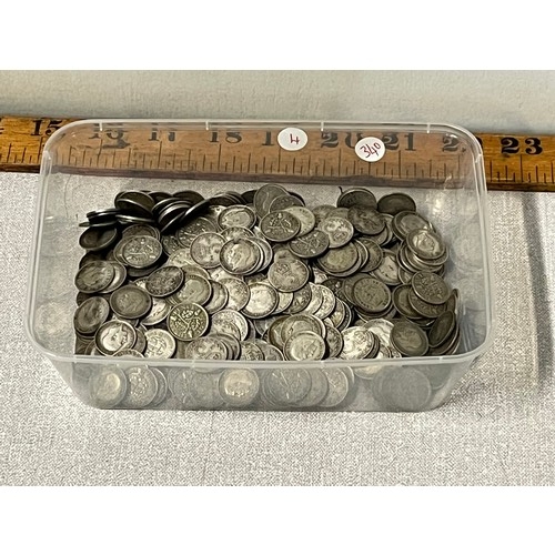 59 - quantity of 340 silver threepence