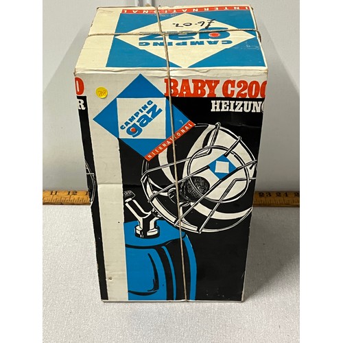 501 - Boxed Baby C200 camping gas heater.