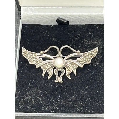 100E - silver hallmarked butterfly brooch