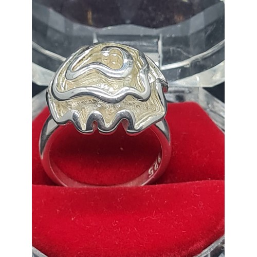 150F - heavy silver hallmarked rose ring