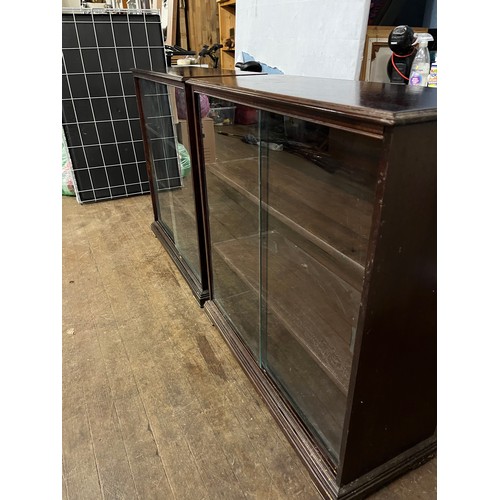 321 - Pair of vintage mahogany glass fronted book cases.