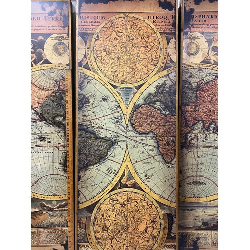 207 - 3 piece wall mural of old world map
123cm H x 135cm L total