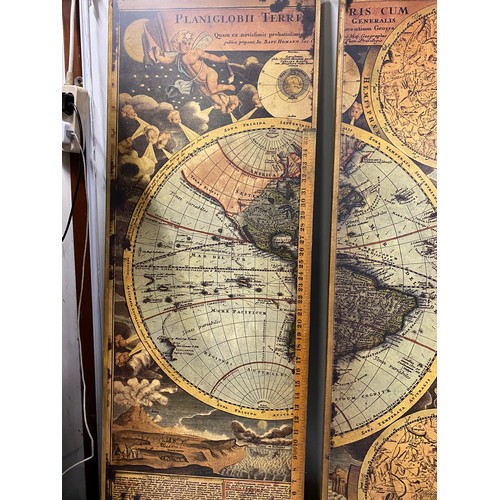 207 - 3 piece wall mural of old world map
123cm H x 135cm L total