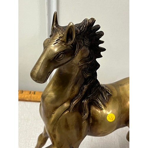 4 - large heavy brass prancing horse
27cm H x 28cm L