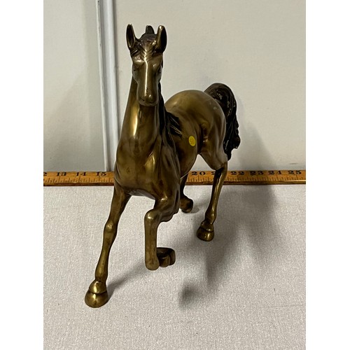 4 - large heavy brass prancing horse
27cm H x 28cm L