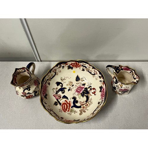 115 - 3 pieces of masons ironstone Mandalay pattern
Bowl 25cm Diameter