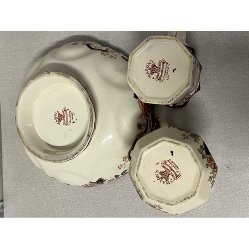 115 - 3 pieces of masons ironstone Mandalay pattern
Bowl 25cm Diameter