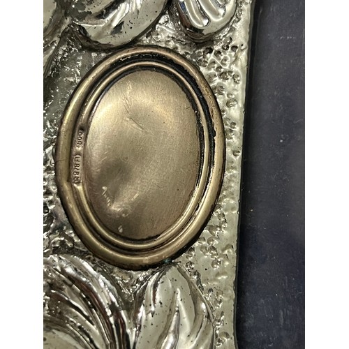 174 - Ornate mirror with 800 grade silver name plaque.