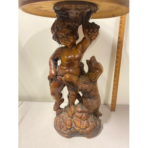 178 - Plastic occasional table with cherub & dog.
56cm h