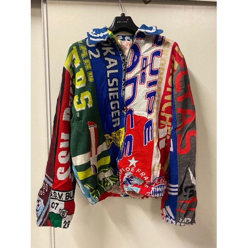 184 - Jacket made from football scarves to include Madrid etc