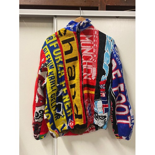 198 - Jacket made from football scarves to include Bayern Munich etc