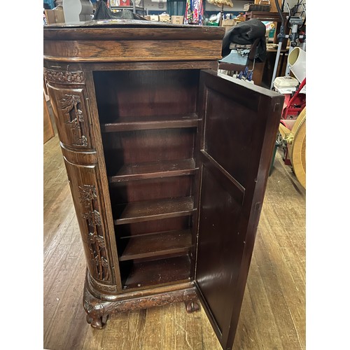 50 - Oriental wooden carved cocktail cabinet.
92cm l x 107cm h x 46cm d