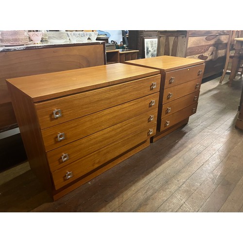 58 - 2 sets of Mid century 4 drawer chests.