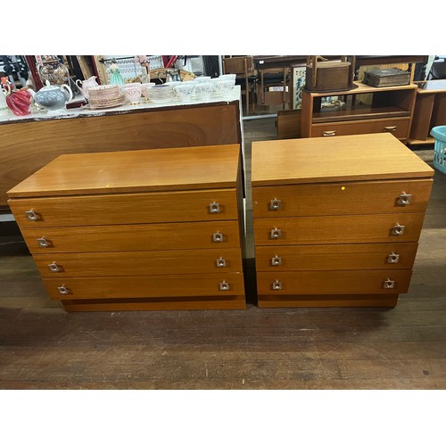 58 - 2 sets of Mid century 4 drawer chests.