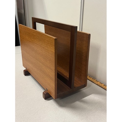 60 - Teak mid century magazine rack.