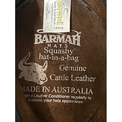 250 - Australian Barmah squashy genuine cattle leather hat.