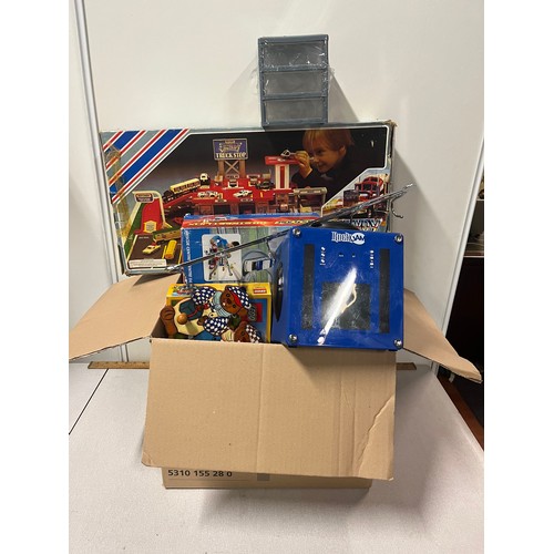 416 - Box of misc to include Matchbox truck convoy & Lego etc