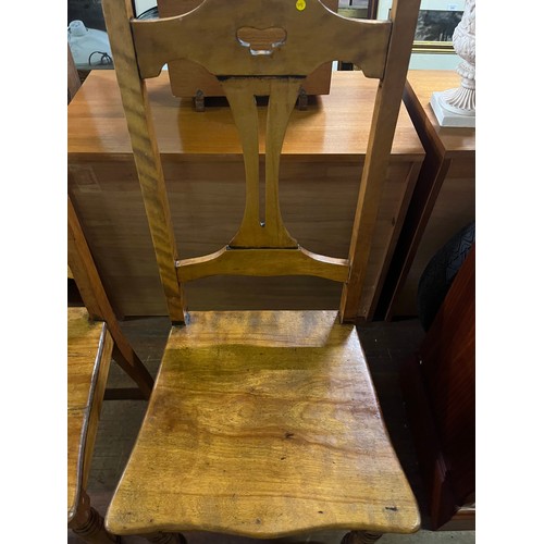 122 - Pair of antique oak solid wood chairs.