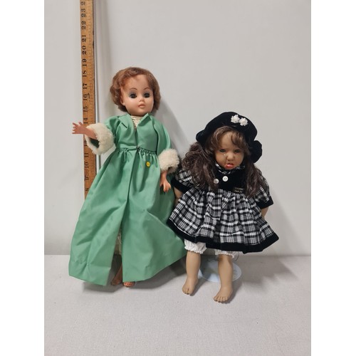 196 - 2 vintage dolls to include Panre & Chiltern.