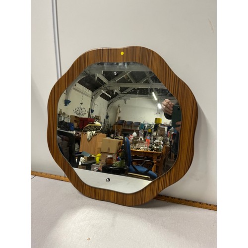 206 - Vintage scalloped edge mirror