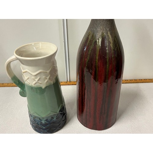 209 - Large ruskin style bottle vase & jug.
Tallest 61cm