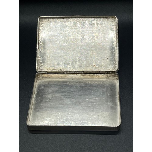 14 - Unmarked Silver card case with inscription 
105g