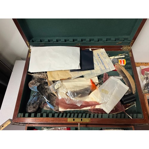 128 - Collection of fly tying equipment in wooden boxes