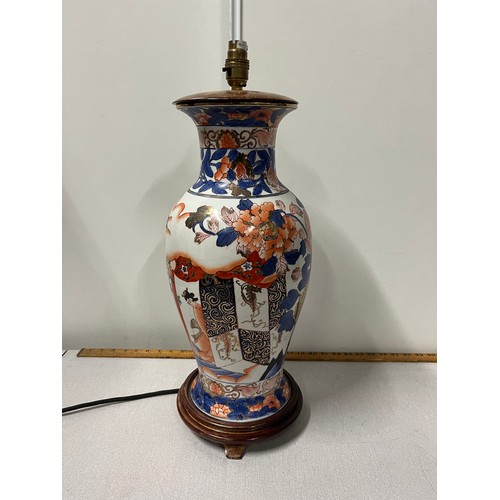 82 - Large ceramic Japanese style table lamp 57cm tall