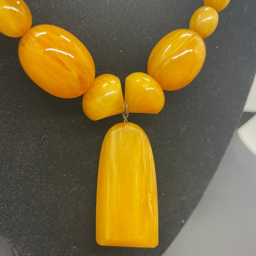 45 - Butterscotch beaded necklace