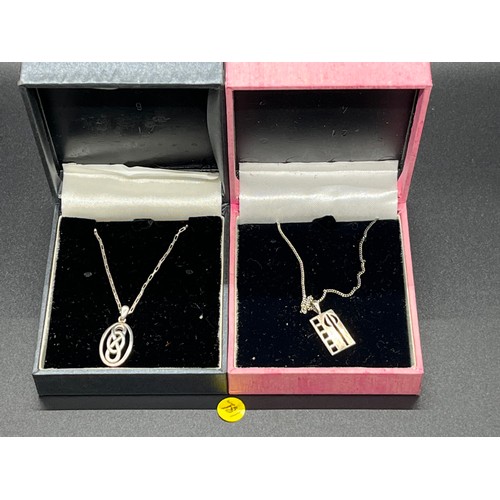 268 - 2 rennie macintosh silver chain & pendants