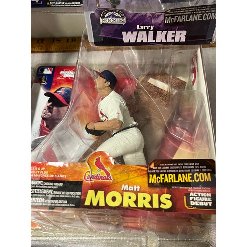 92 - 6 mcfarlanes sports boxed baseball figures to include larry walker, matt morris etc