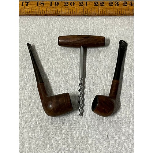 236 - 2 london made pipes & cork screw