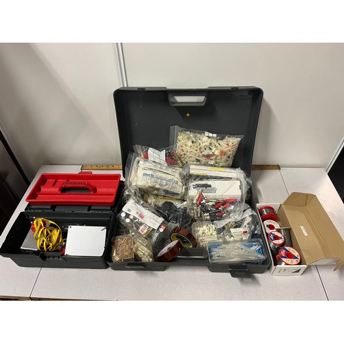 390 - Case of plastic connectors, box of solder wire etc.