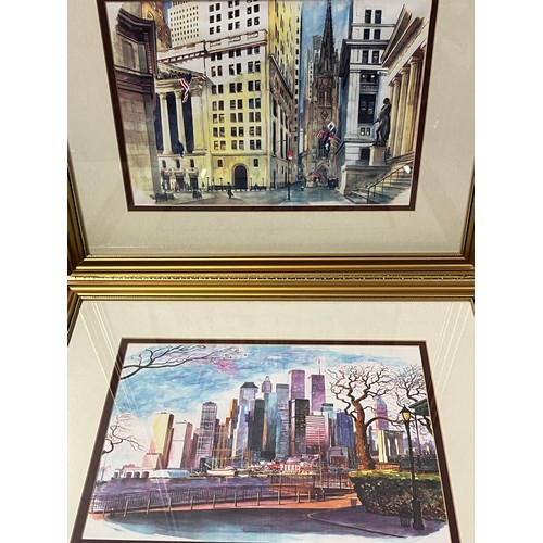 208 - 2 gilt framed American scene prints. 
57cm x 47cm