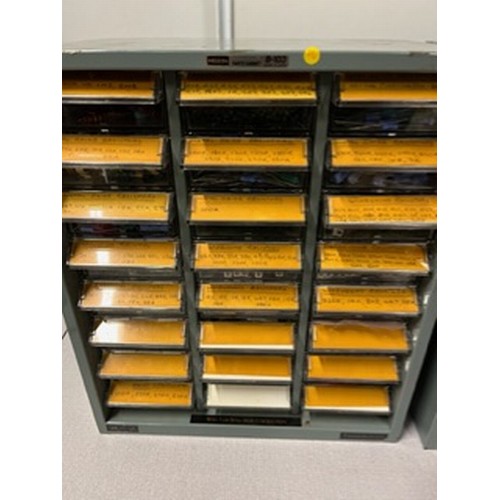 346 - Large collection of metal resisters & electrical components etc in metal cases with drawers.