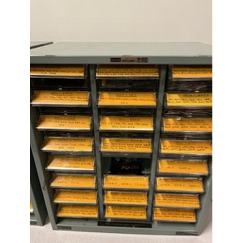 346 - Large collection of metal resisters & electrical components etc in metal cases with drawers.