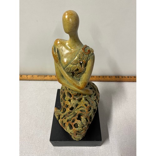 188 - Soap stone style figurine signed. 
30cm h