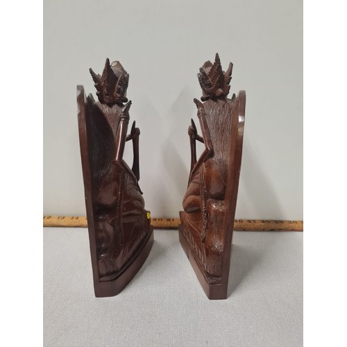 1 - A pair of hand carved Balinese mid century  bookends
(klungkung bali)
29cm h