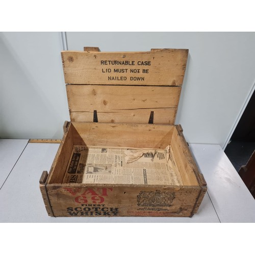 3 - vintage vat 69 scotch whisky crate
57cm x 38cm x 19cm