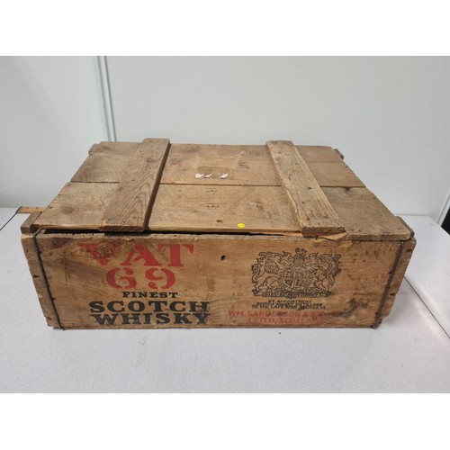 3 - vintage vat 69 scotch whisky crate
57cm x 38cm x 19cm