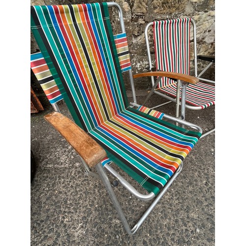 50 - 5 vintage retro deck chairs