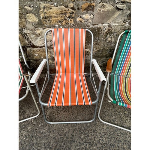 50 - 5 vintage retro deck chairs